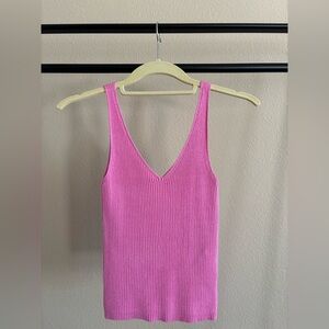 Vero Moda Pink Ribbed Knit Tank Top